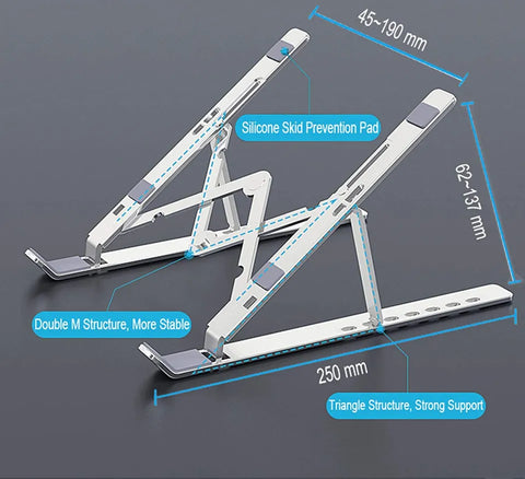 New High Quality Laptop Stand - Adjustable Portable Laptop Stand For Desk - Foldable Plastic Non-slip Stand For Laptop And Tablet