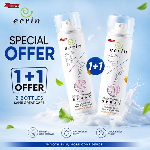 ECRIN Hair Removal Foaming Spray – Advance Formula with Refreshing Fragrance | 200ml | For Men & Women | 1+1 Special Offer